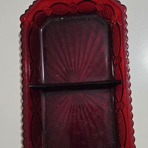 Deep Red Glass Vintage Avon Relish Tray